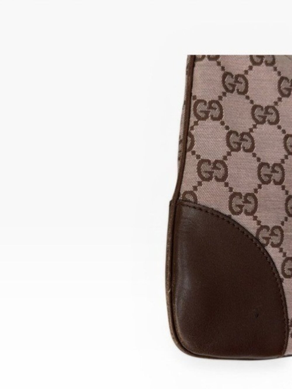 Gucci Jackie GG Monogram Brown Canvas Leather Trim Shoulder Bag - Picture 7 of 16